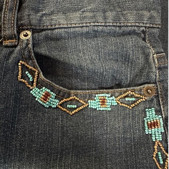 Lauren Jeans Co Ralph Lauren Women's Southwest Beaded Blue Denim Jeans Size 14 - Picture 11 of 16